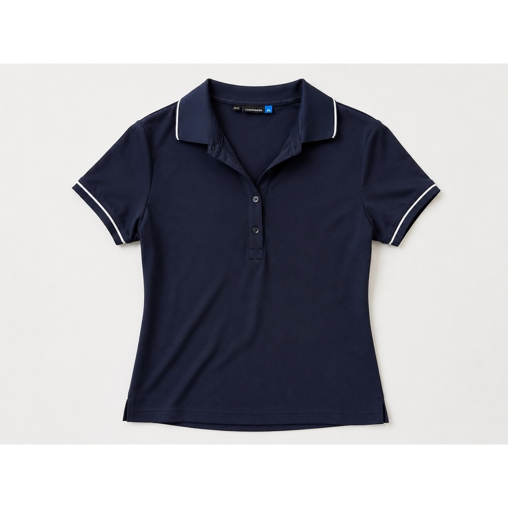 J. Lindeberg Women's Golf Polo Navy Medium Preppy